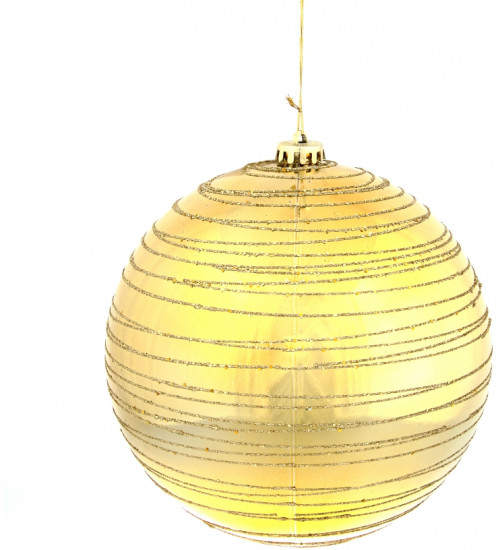 Шар ёлочный «Спираль золотистая»