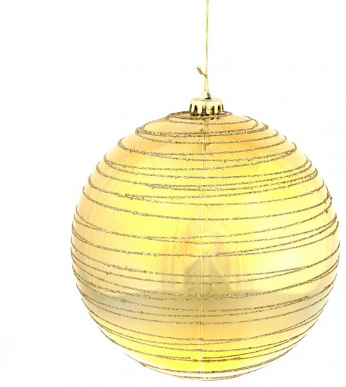 Шар ёлочный «Спираль золотистая»