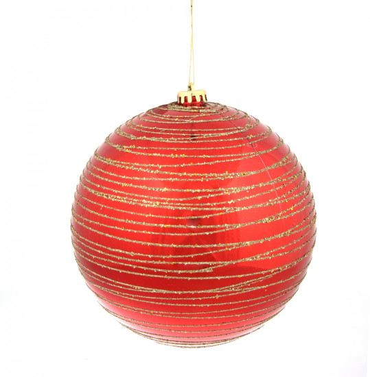 Шар ёлочный «Спираль красная»