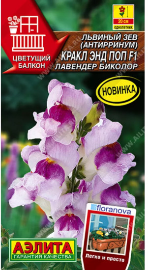 Семена львиного зева «Кракл энд поп F1 лавендер биколор»