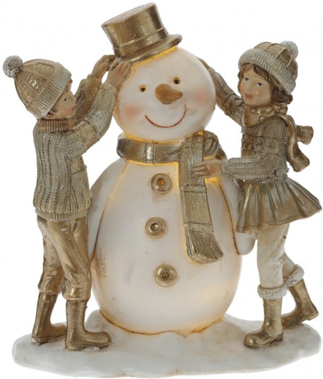 Фигурка декоративная «Снеговик и дети»