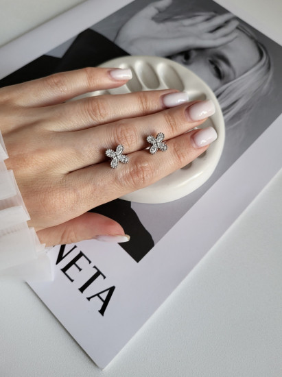 Серьги-гвоздики женские с кубическим цирконием