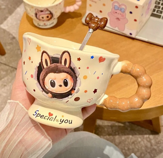 Кружка с ложкой «Лабубу»