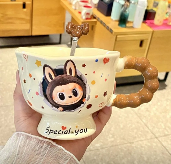 Кружка с ложкой «Лабубу»