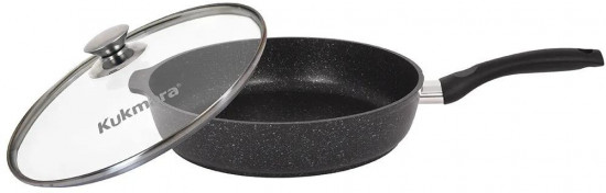 Сковорода с крышкой «Тёмный мрамор»