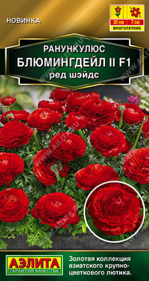 Семена ранункулюса «Блюмингдейл II F1 ред шэйдс»