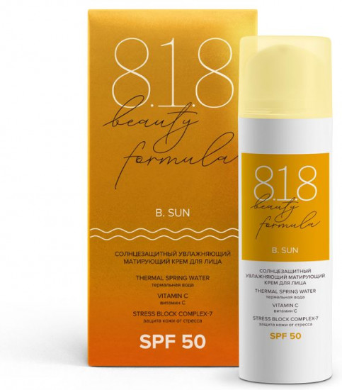 Солнцезащитный увлажняющий матирующий крем для лица SPF 50 флакон