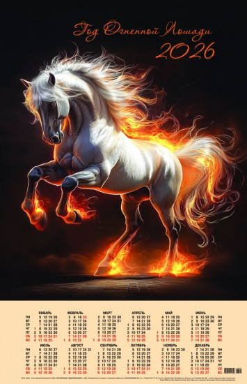 Календарь настенный на 2026 год «Год огненной лошади»