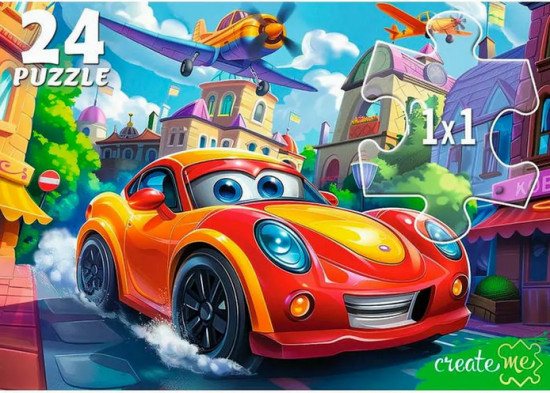 Пазл «Весёлая машинка и самолёты»