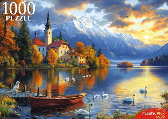 Пазл «Закат на озере Блед»