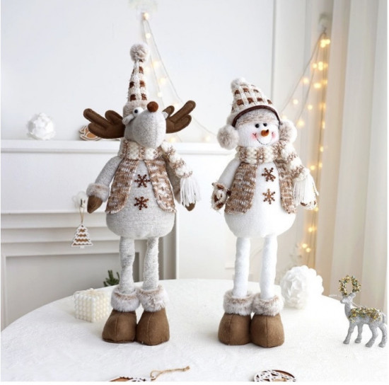Набор новогодних игрушек на телескопических ножках «Олень и Снеговик»