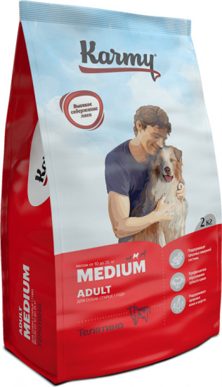 Корм для взрослых собак с телятиной