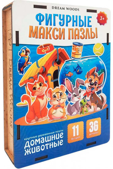 Пазл деревянный 11 в 1 «Домашние животные»