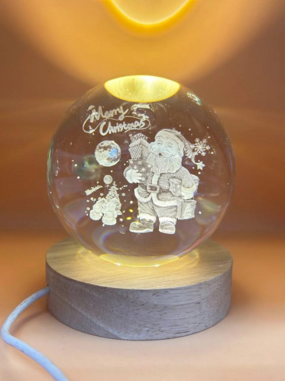 Светильник стеклянный «Весёлый Санта»