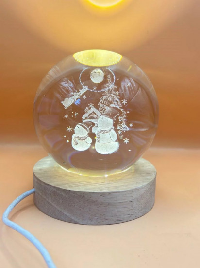 Светильник декоративный «Снеговики у ёлки»