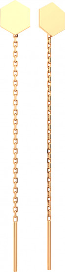 Серьги-цепочки из золота