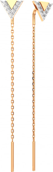 Серьги-цепочки из золота