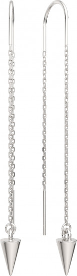 Серьги-цепочки из серебра