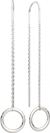 Серьги-цепочки из серебра