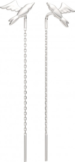 Серьги-цепочки из серебра