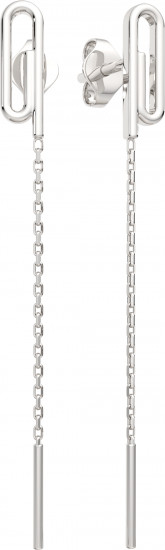 Серьги-цепочки из серебра