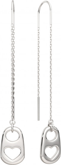 Серьги-цепочки из серебра