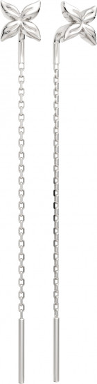 Серьги-цепочки из серебра