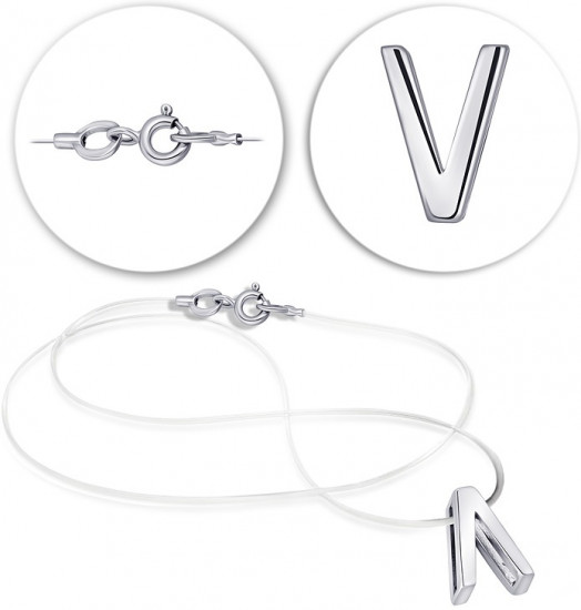 Колье на леске из серебра