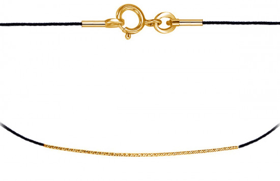 Шнурок-колье со вставкой из серебра