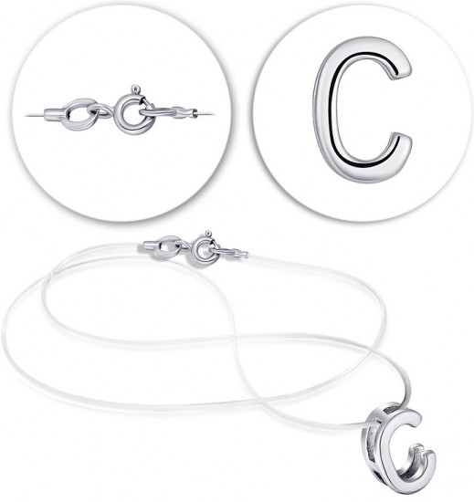 Колье на леске из серебра