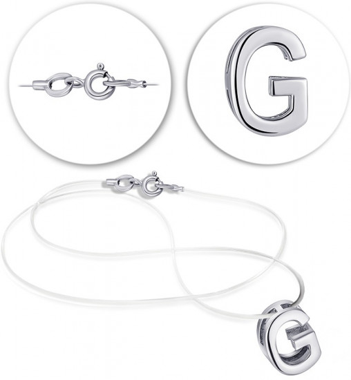 Колье на леске из серебра