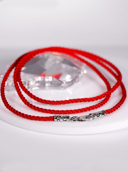 Шнурок-колье со вставкой из серебра