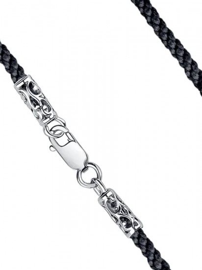 Шнурок-колье со вставкой из серебра