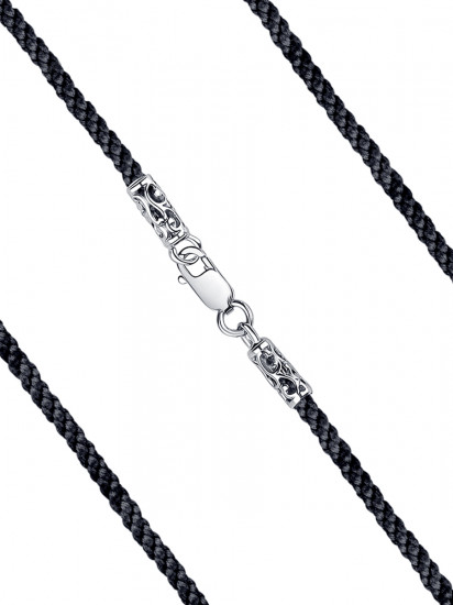 Шнурок-колье со вставкой из серебра