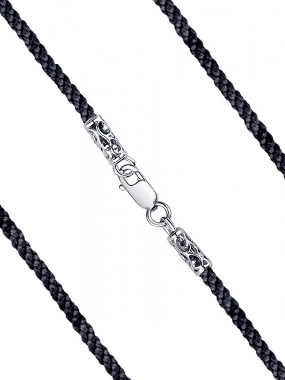 Шнурок-колье со вставкой из серебра