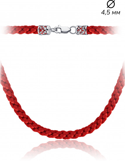 Шнурок-колье со вставкой из серебра