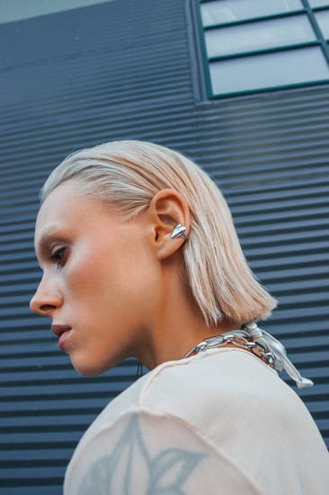 Серьга-кафф из серебра