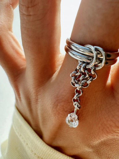 Кольцо из серебра с горным хрусталем