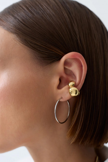 Серьга-кафф из серебра «Облачно»