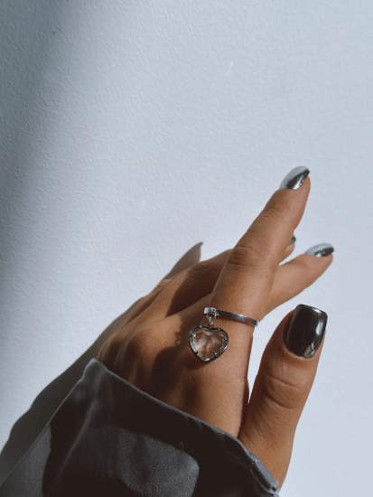 Кольцо из серебра с горным хрусталем