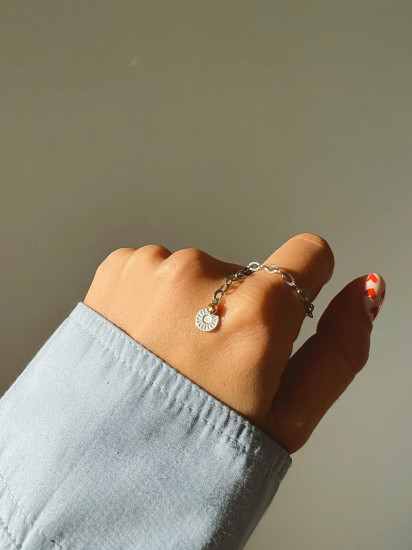 Кольцо-цепочка из серебра