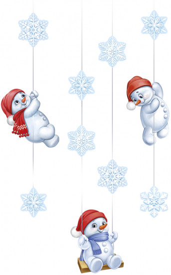 Гирлянда «Снеговики на качелях»