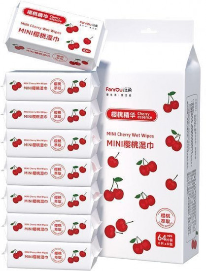 Влажные салфетки от пятен на одежде с экстрактом вишни