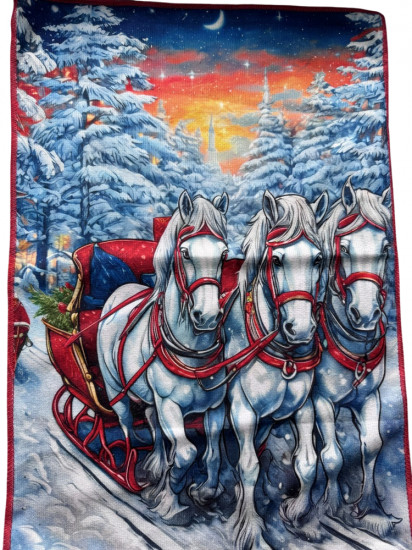 Новогоднее полотенце «Лошадки»