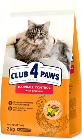 Сухой корм для кошек с эффектом выведения шерсти из пищеварительной системы с курицей