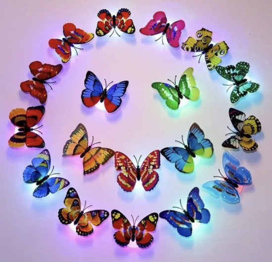 Набор наклеек интерьерных светящихся «Бабочки»