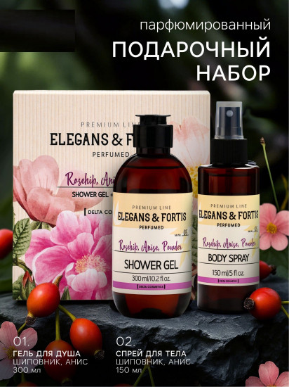 Набор подарочный парфюмированный для женщин «Rosehip, Anise, Powder»