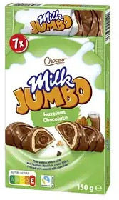 Набор батончиков шоколадных с орехово-кремовой начинкой «Milk Jumbo Hazelnut Chocolate»