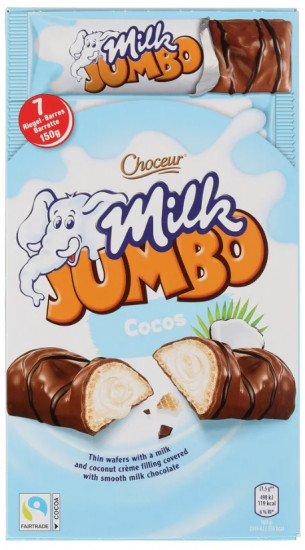 Набор батончиков шоколадных с кремовой кокосовой начинкой «Milk Jumbo Cocos»