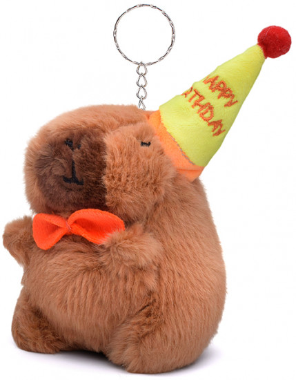 Игрушка мягкая «Капибара в праздничном колпачке»